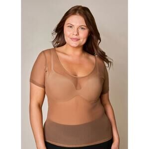 Numi The Signature Mesh Undershirt Cinnamon Womens Size Small New Short Sleeve